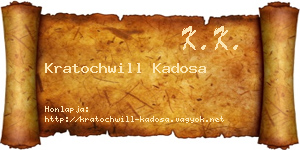 Kratochwill Kadosa névjegykártya