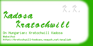 kadosa kratochwill business card
